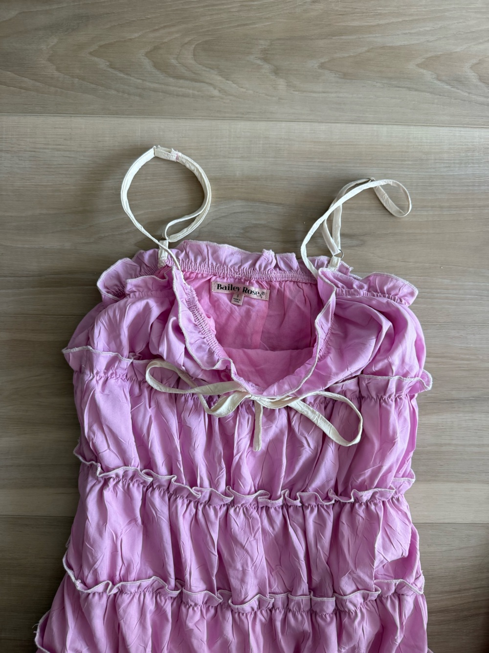 Pink Ruffle Spaghetti Strap Dress - Picture 4 of 4